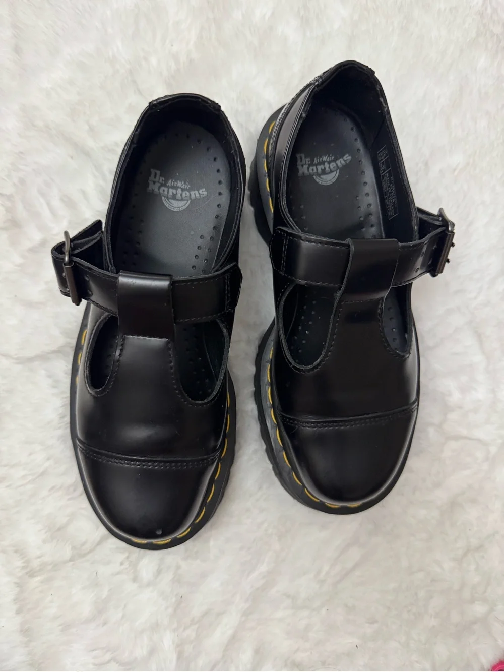 Dr. Martens Bethan Black Leather Platform Mary Janes Size 6 - US 6L
